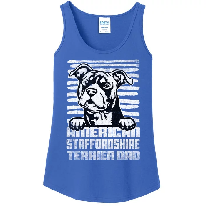 American Staffordshire Terrier Dad Cute Gift Ladies Essential Tank