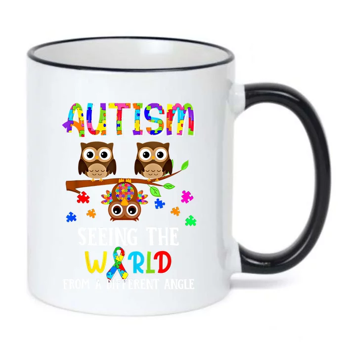 Autism Seeing The World From A Different Angle Gift Black Color Changing Mug