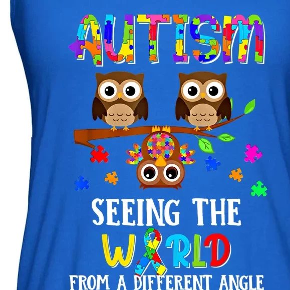 Autism Seeing The World From A Different Angle Gift Ladies Essential Flowy Tank