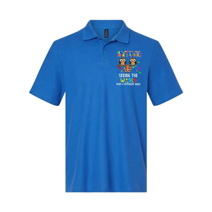 Autism Seeing The World From A Different Angle Gift Softstyle Adult Sport Polo