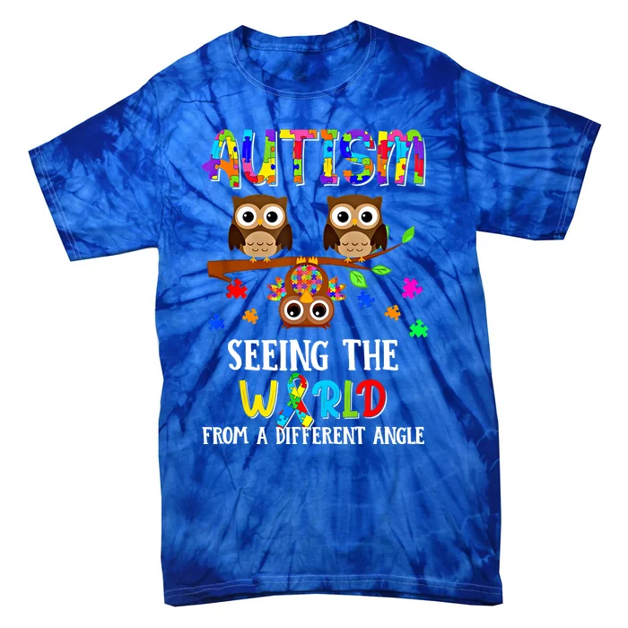 Autism Seeing The World From A Different Angle Gift Tie-Dye T-Shirt