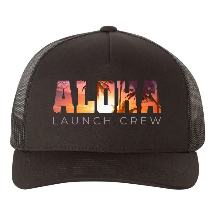 Aloha Sunset Tropical Beach Camo Island Honolulu Hawaii Oahu Yupoong Adult 5-Panel Trucker Hat