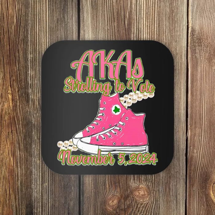 Akas Strolling To Vote November 5 2024 Chucks And Pearls Coaster