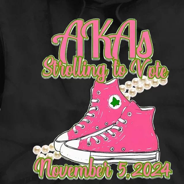 Akas Strolling To Vote November 5 2024 Chucks And Pearls Tie Dye Hoodie