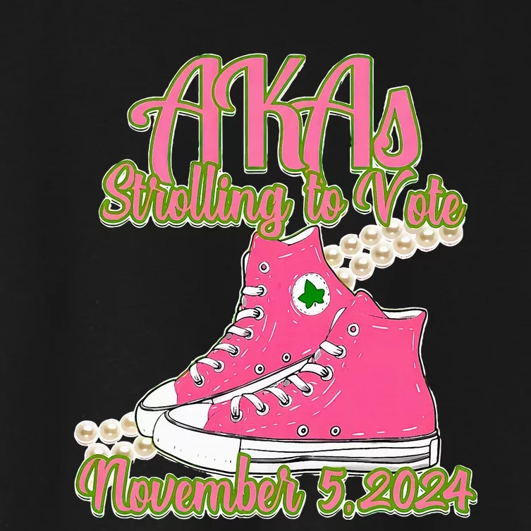 Akas Strolling To Vote November 5 2024 Chucks And Pearls Women's Crop Top Tee