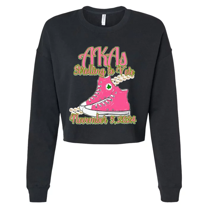 Akas Strolling To Vote November 5 2024 Chucks And Pearls Cropped Pullover Crew