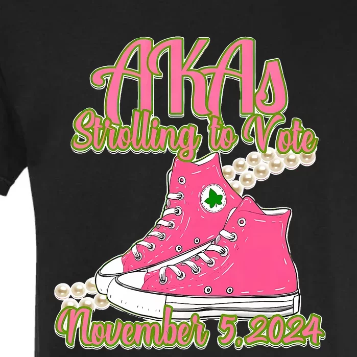 Akas Strolling To Vote November 5 2024 Chucks And Pearls Garment-Dyed Heavyweight T-Shirt