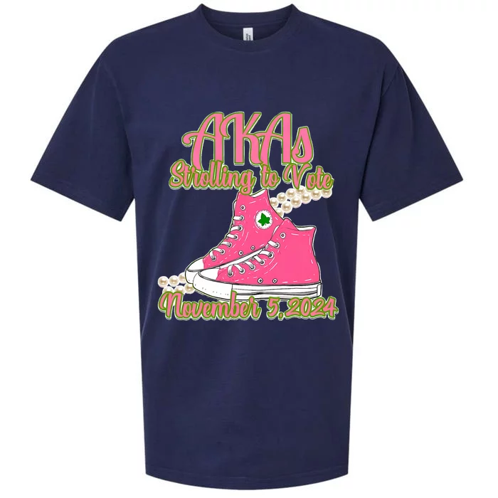 Akas Strolling To Vote November 5 2024 Chucks And Pearls Sueded Cloud Jersey T-Shirt