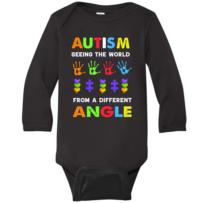 Autism Seeing The World From A Different Angle Baby Long Sleeve Bodysuit