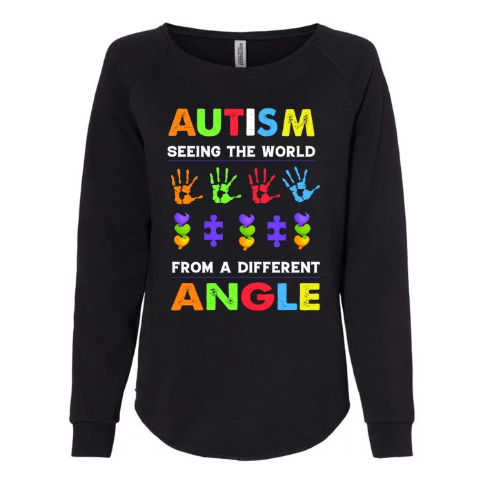 Autism Seeing The World From A Different Angle Womens California Wash Sweatshirt