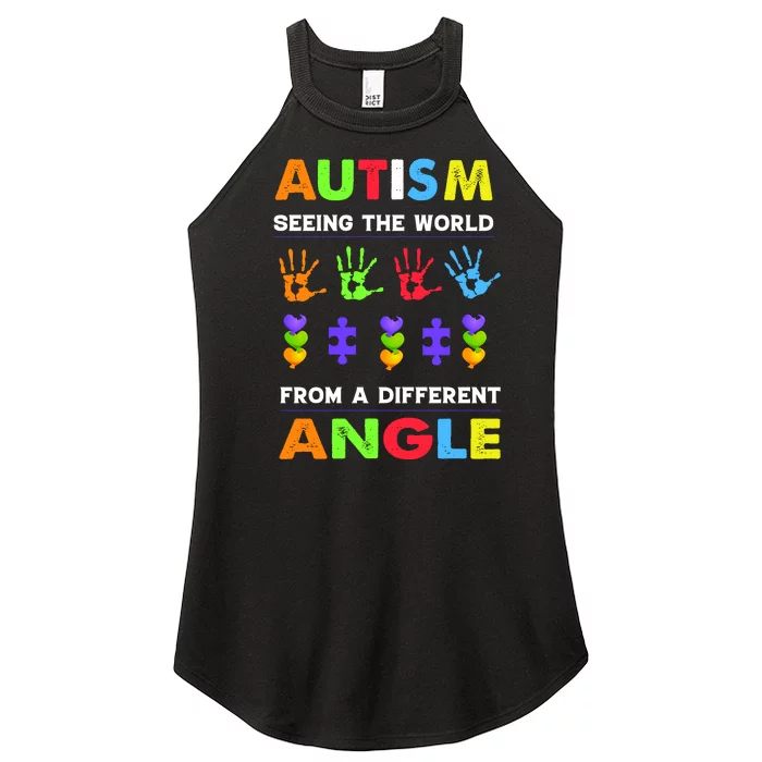 Autism Seeing The World From A Different Angle Women’s Perfect Tri Rocker Tank