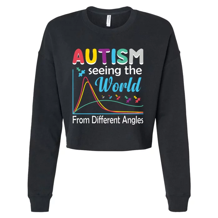 Autism Seeing The World From Different Angle Cropped Pullover Crew