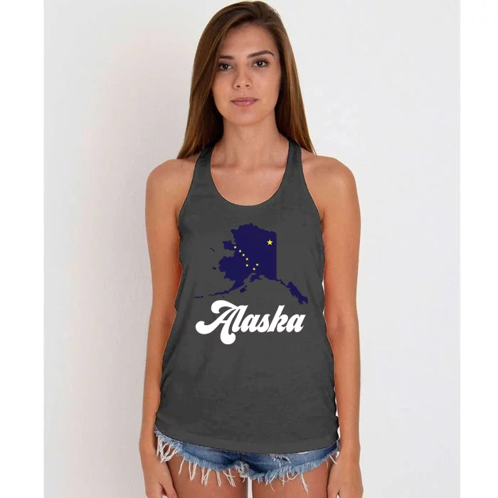 Alaska State The Last Frontier Alaska Home Women's Knotted Racerback Tank