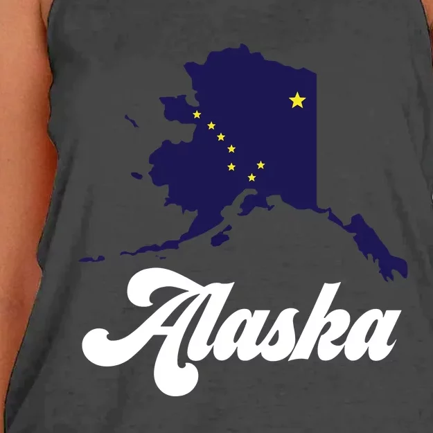 Alaska State The Last Frontier Alaska Home Women's Knotted Racerback Tank