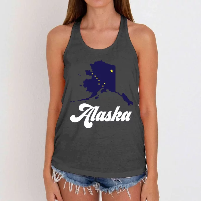 Alaska State The Last Frontier Alaska Home Women's Knotted Racerback Tank