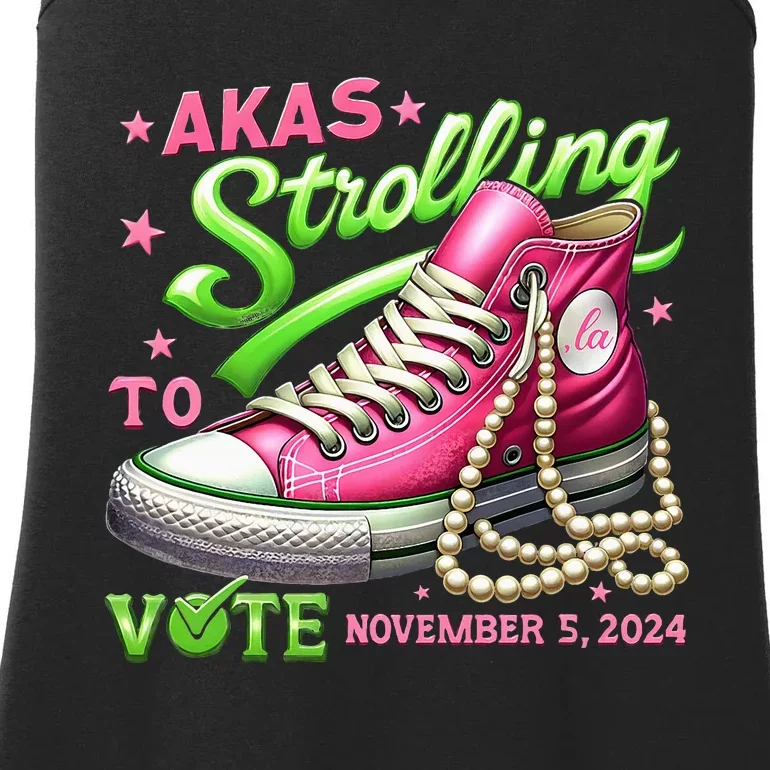 Akas Strolling To Vote November 5 2024 Kamala Harris Design Ladies Essential Tank