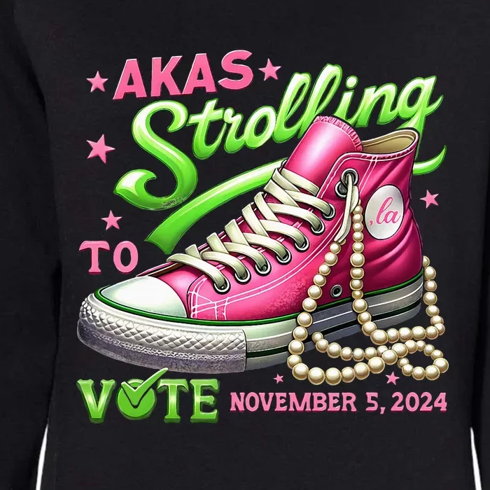 Akas Strolling To Vote November 5 2024 Kamala Harris Design Womens California Wash Sweatshirt