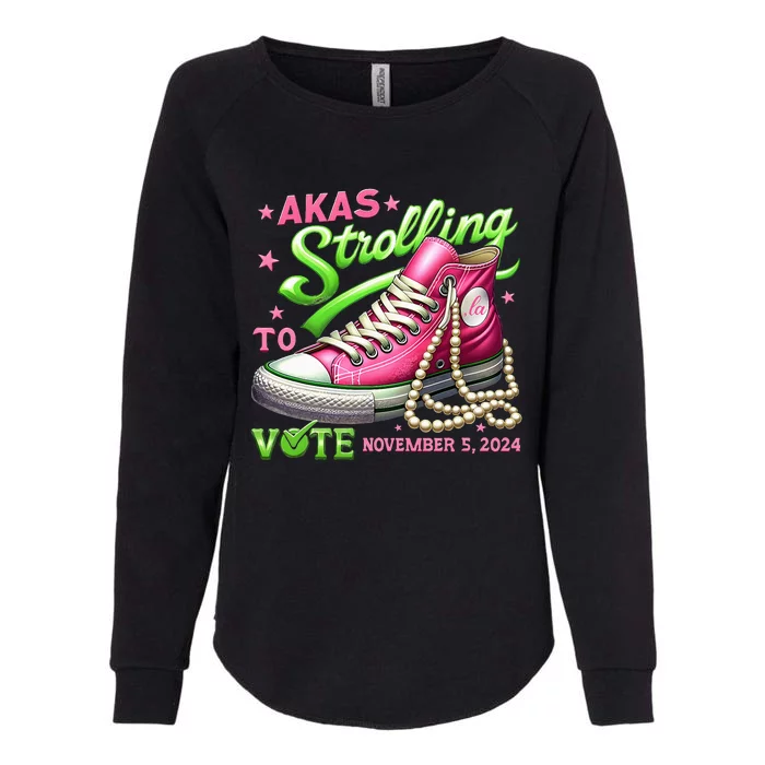 Akas Strolling To Vote November 5 2024 Kamala Harris Design Womens California Wash Sweatshirt