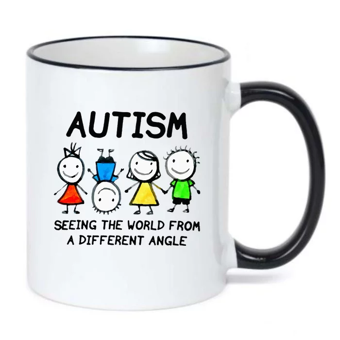 Autism Seeing The World From A Different Angle Autism Gifts Black Color Changing Mug