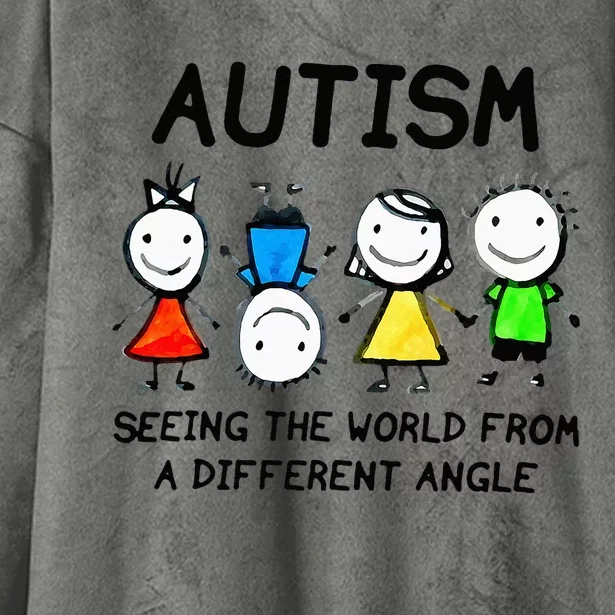 Autism Seeing The World From A Different Angle Autism Gifts Hooded Wearable Blanket