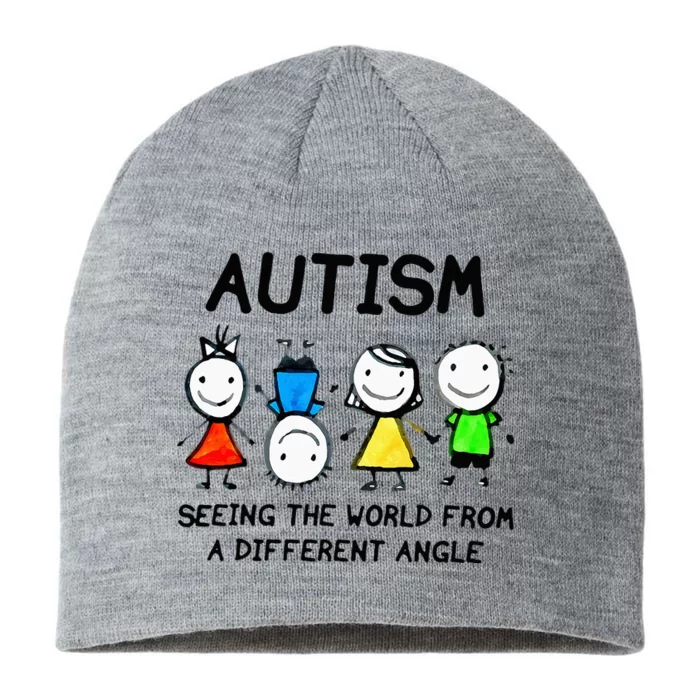 Autism Seeing The World From A Different Angle Autism Gifts 8 1/2in Sustainable Knit Beanie