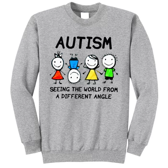 Autism Seeing The World From A Different Angle Autism Gifts Tall Sweatshirt