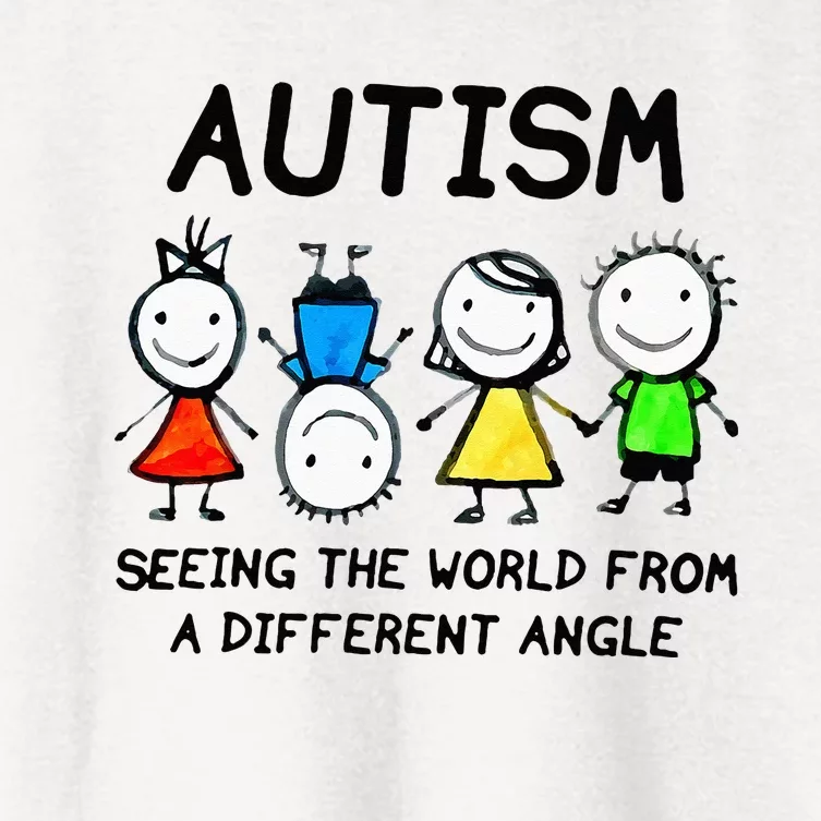 Autism Seeing The World From A Different Angle Autism Gifts Women's Crop Top Tee