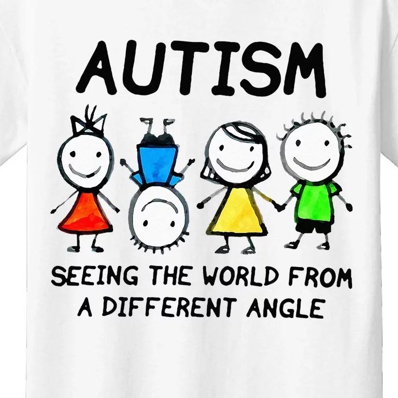 Autism Seeing The World From A Different Angle Autism Gifts Kids T-Shirt