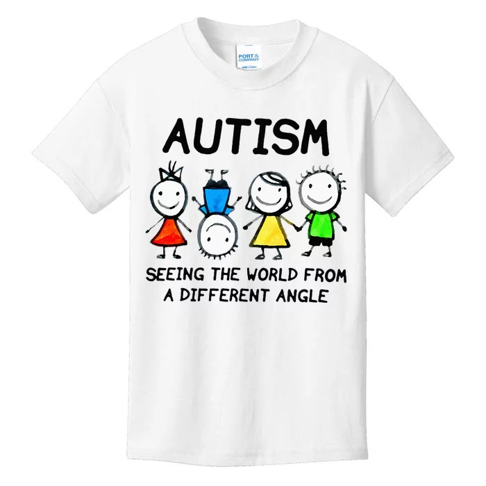 Autism Seeing The World From A Different Angle Autism Gifts Kids T-Shirt