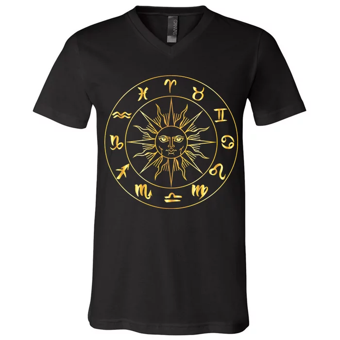 Astrology - Collection of hand drawn zodiac signs V-Neck T-Shirt