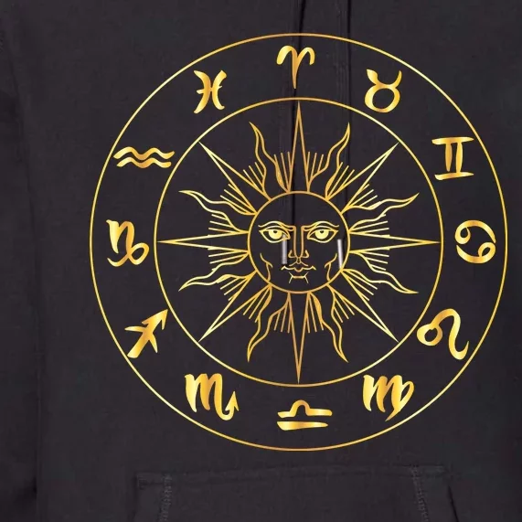 Astrology - Collection of hand drawn zodiac signs Premium Hoodie