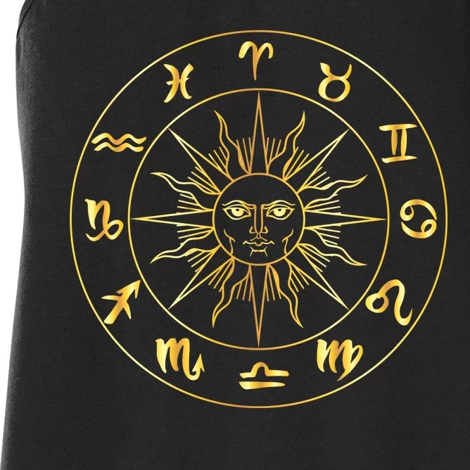 Astrology - Collection of hand drawn zodiac signs Women's Racerback Tank