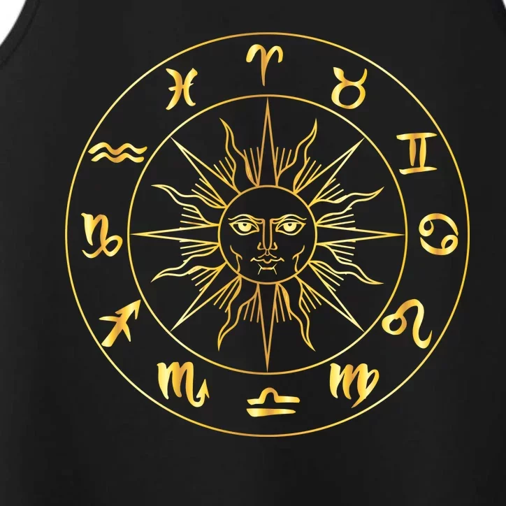 Astrology - Collection of hand drawn zodiac signs Performance Tank