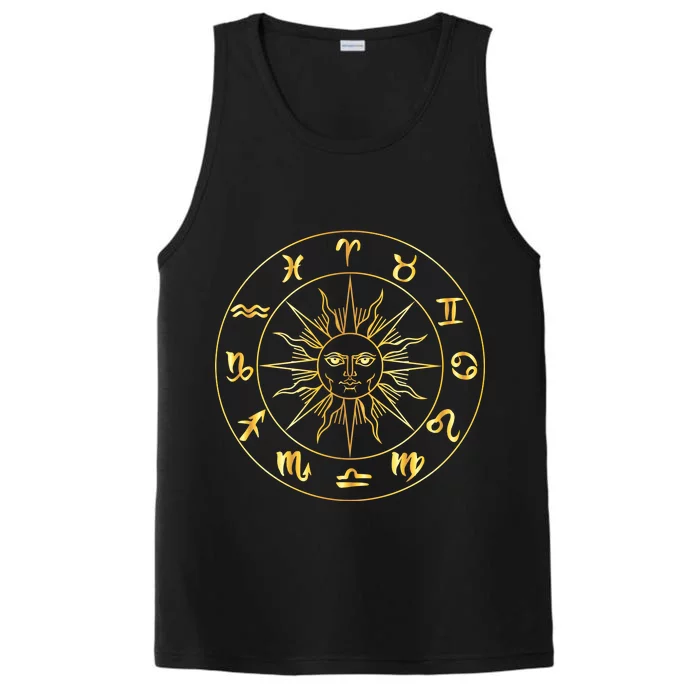 Astrology - Collection of hand drawn zodiac signs Performance Tank