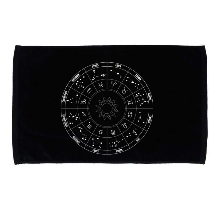 Astrology - Zodiac circle with astrology sings Microfiber Hand Towel