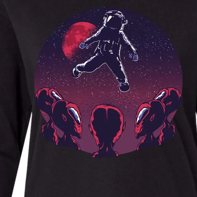 Astronaut Alien Womens Cotton Relaxed Long Sleeve T-Shirt