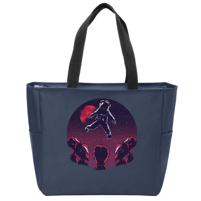 Astronaut Alien Zip Tote Bag