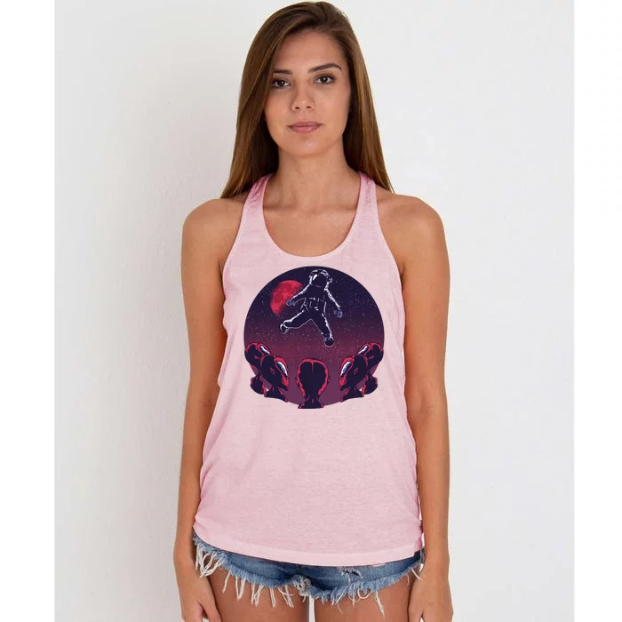 Astronaut Alien Women's Knotted Racerback Tank