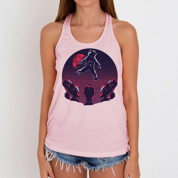 Astronaut Alien Women's Knotted Racerback Tank