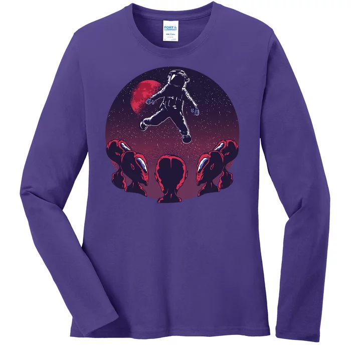 Astronaut Alien Ladies Long Sleeve Shirt