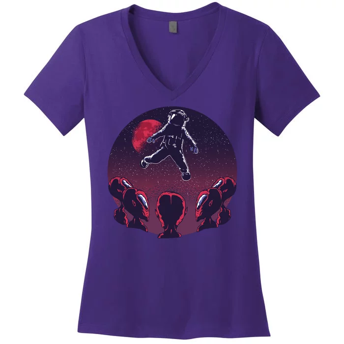 Astronaut Alien Women's V-Neck T-Shirt