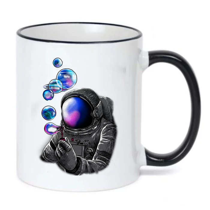 Astronaut Blowing Space Bubbles Black Color Changing Mug