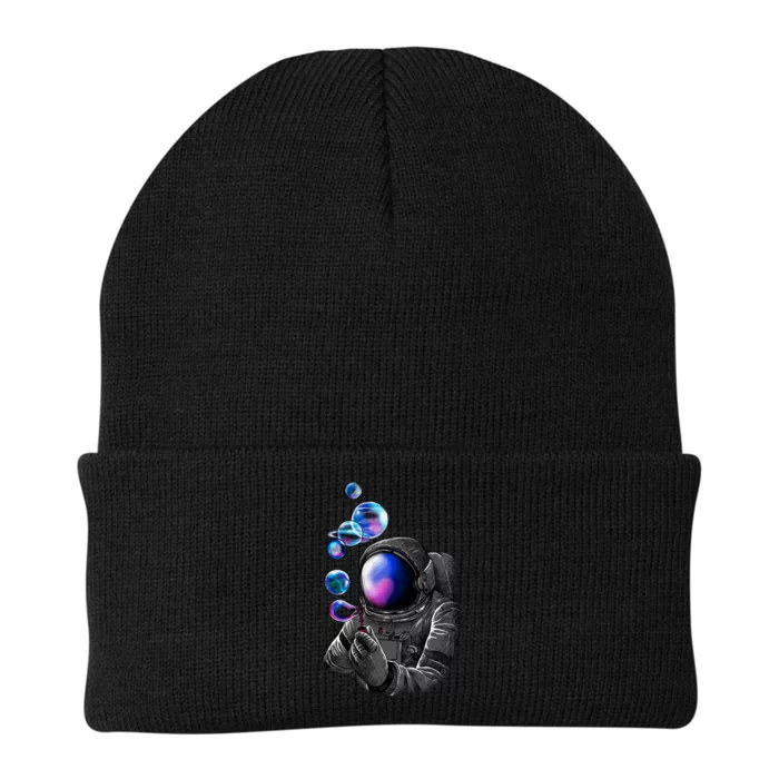 Astronaut Blowing Space Bubbles Knit Cap Winter Beanie