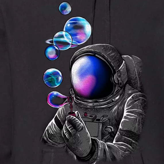 Astronaut Blowing Space Bubbles Premium Hoodie