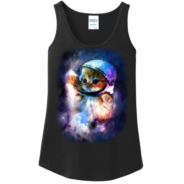 Astronaut Cat In Space Ladies Essential Tank