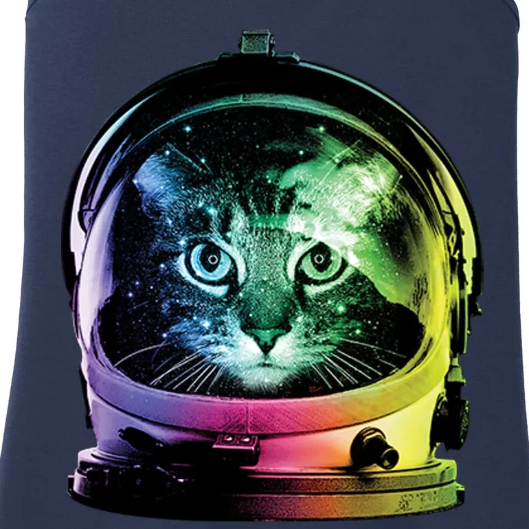 Astronaut Cat Space Helmet Ladies Essential Tank