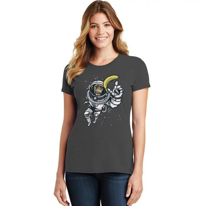 Astronaut Chimp Banana Women's T-Shirt