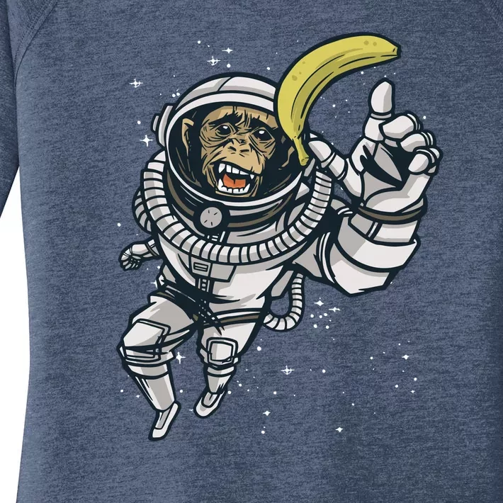 Astronaut Chimp Banana Women's Perfect Tri Tunic Long Sleeve Shirt