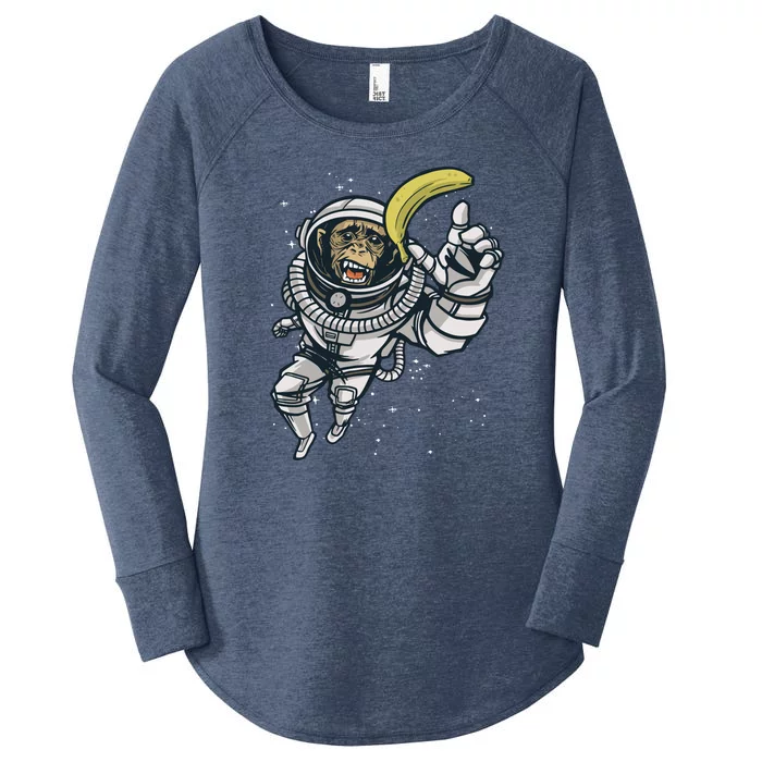 Astronaut Chimp Banana Women's Perfect Tri Tunic Long Sleeve Shirt