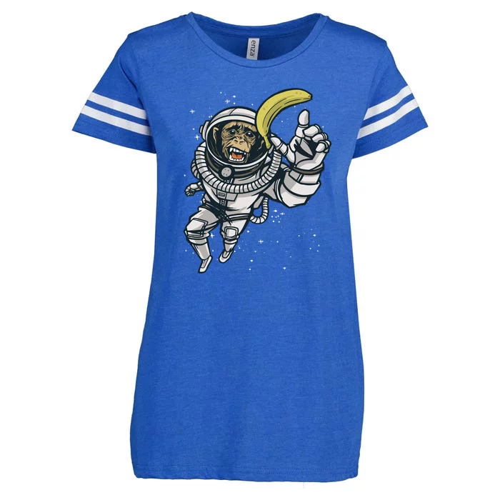 Astronaut Chimp Banana Enza Ladies Jersey Football T-Shirt